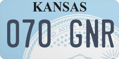 KS license plate 070GNR