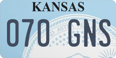 KS license plate 070GNS