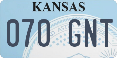 KS license plate 070GNT