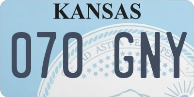 KS license plate 070GNY
