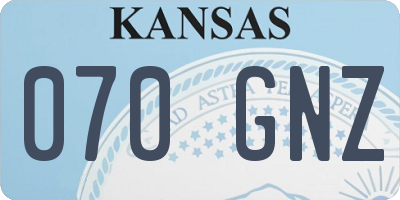 KS license plate 070GNZ