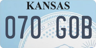 KS license plate 070GOB