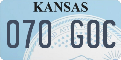 KS license plate 070GOC
