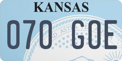 KS license plate 070GOE