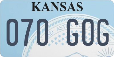KS license plate 070GOG