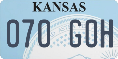KS license plate 070GOH