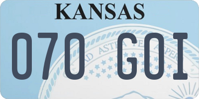 KS license plate 070GOI