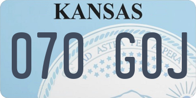 KS license plate 070GOJ