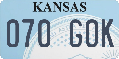 KS license plate 070GOK