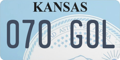 KS license plate 070GOL