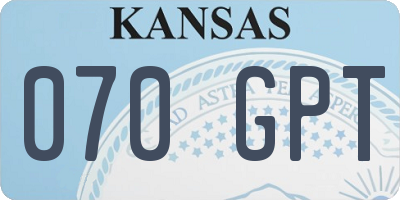 KS license plate 070GPT