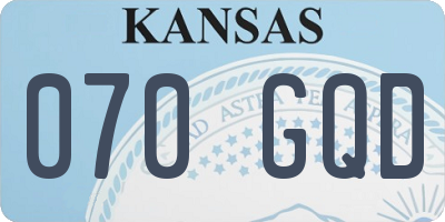 KS license plate 070GQD