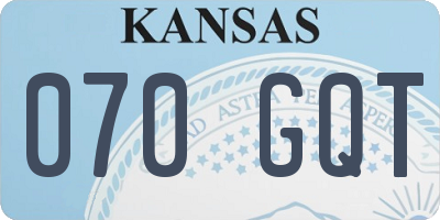 KS license plate 070GQT