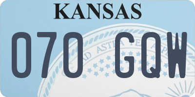KS license plate 070GQW