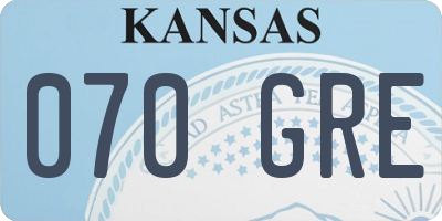 KS license plate 070GRE