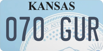 KS license plate 070GUR