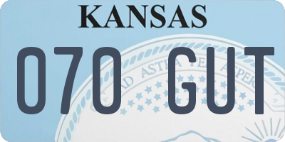 KS license plate 070GUT