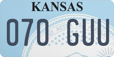KS license plate 070GUU