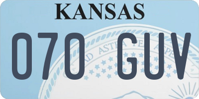 KS license plate 070GUV