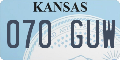 KS license plate 070GUW