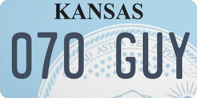 KS license plate 070GUY