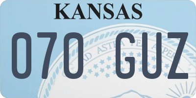 KS license plate 070GUZ