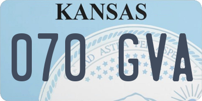 KS license plate 070GVA