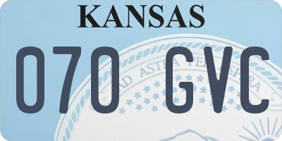 KS license plate 070GVC