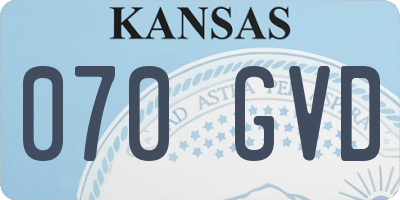 KS license plate 070GVD