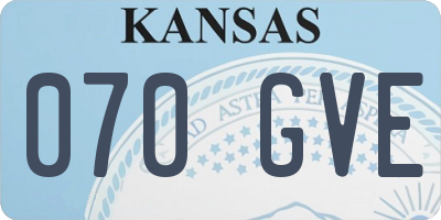 KS license plate 070GVE