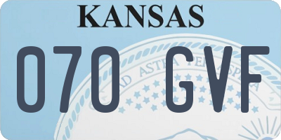 KS license plate 070GVF