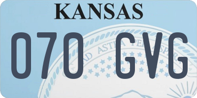 KS license plate 070GVG