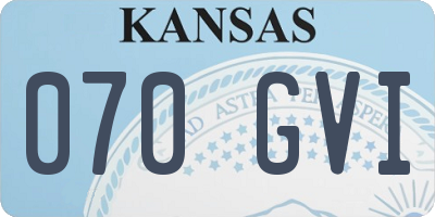 KS license plate 070GVI
