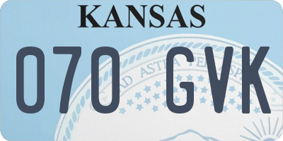 KS license plate 070GVK
