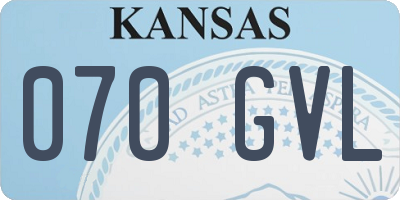 KS license plate 070GVL
