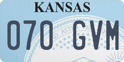 KS license plate 070GVM