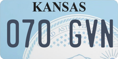 KS license plate 070GVN