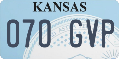 KS license plate 070GVP