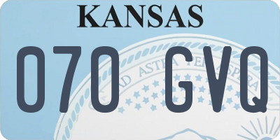 KS license plate 070GVQ