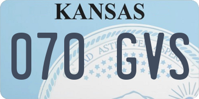 KS license plate 070GVS