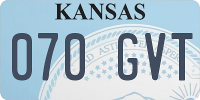 KS license plate 070GVT
