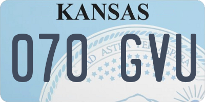 KS license plate 070GVU