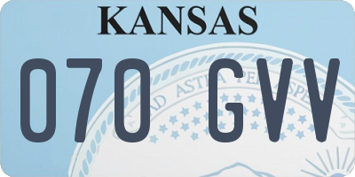 KS license plate 070GVV
