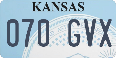 KS license plate 070GVX