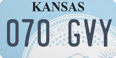 KS license plate 070GVY