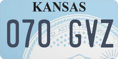 KS license plate 070GVZ
