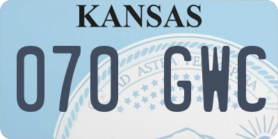 KS license plate 070GWC
