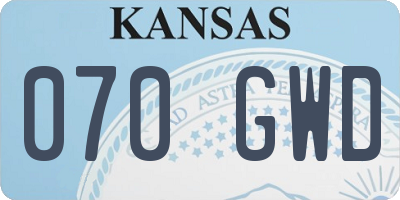 KS license plate 070GWD