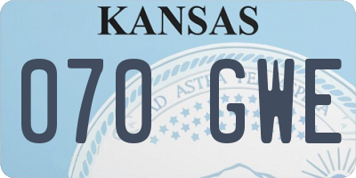 KS license plate 070GWE