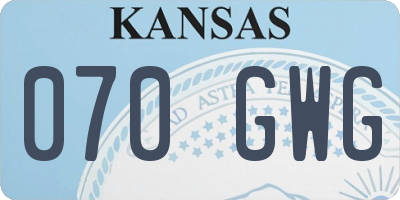 KS license plate 070GWG